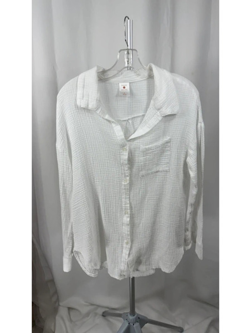 Shade and Shore White Cotton Gauze Shirt Small Coastal Grandmother  1011
